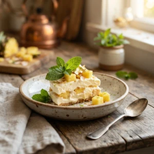 Sobremesa Gelada de Abacaxi Cremosa com Ingredientes Simples