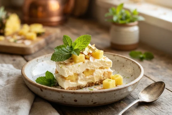 Sobremesa Gelada de Abacaxi Cremosa com Ingredientes Simples